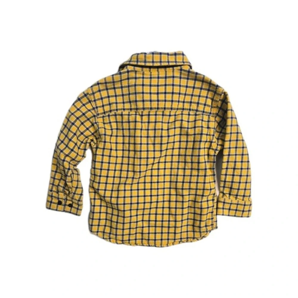 Vintage Gymboree Boys Button‎ Up Shirt Yellow Plaid  3 Years  2001